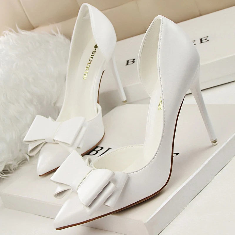 Bow Knot Pointed Toe Stiletto Pumps