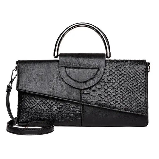 Alligator-Pattern Crossbody Clutch Bag