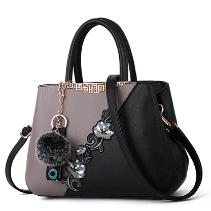 Embroidered Messenger Handbag - Classic Statement Style