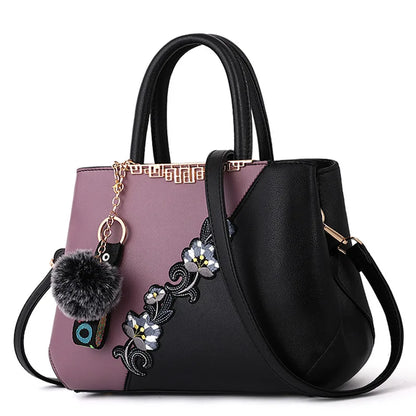Embroidered Messenger Handbag - Classic Statement Style