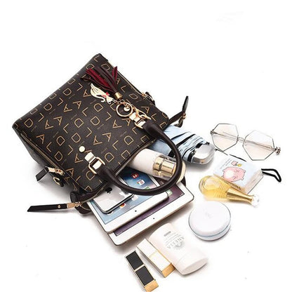 Tassel Top Handle Tote Bag - Letter Detail