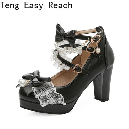 Strawberry Bow Mary Jane Pumps