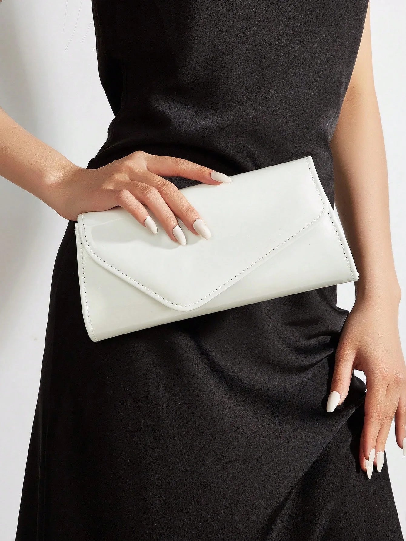 Textured Solid Color Crossbody Clutch Bag