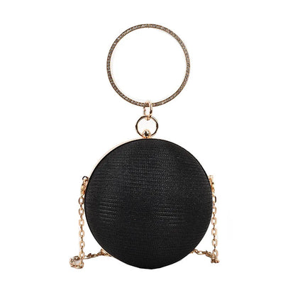Metal Ring Evening Bag - Round Ball Clutch
