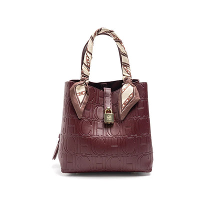 CH Embossed Tote Crossbody Bag - Letter Print Design