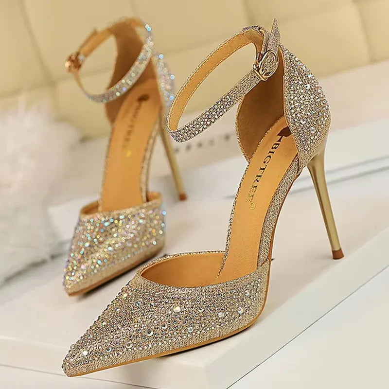 Shiny Rhinestone 10cm Stiletto Heels