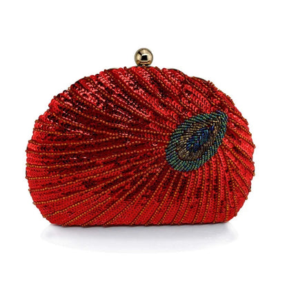 Sequin Shell Evening Clutch Bag