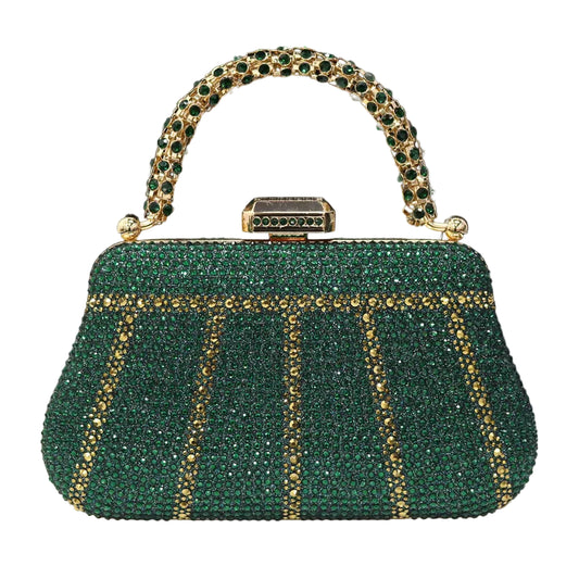 Diamond Handle Evening Clutch Bag - Long Chain