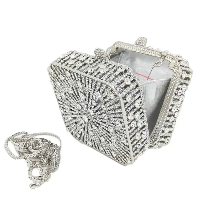 Crystal Minaudiere Box Clutch - Bridal Occasion
