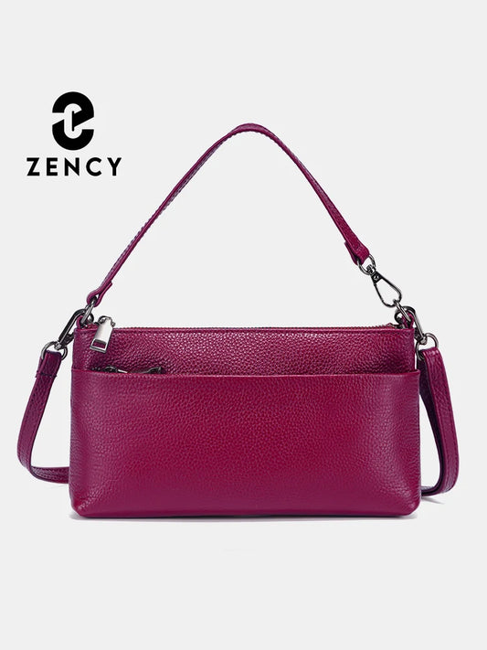 Zency 8 color Genuine Leather Shoulder Bag Handbag Women Small Crossbody Bag Sac a Main 100% Fashion Ladies Pouch Bag 2025