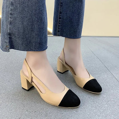 Closed Square Toe Mule Heel Sandals