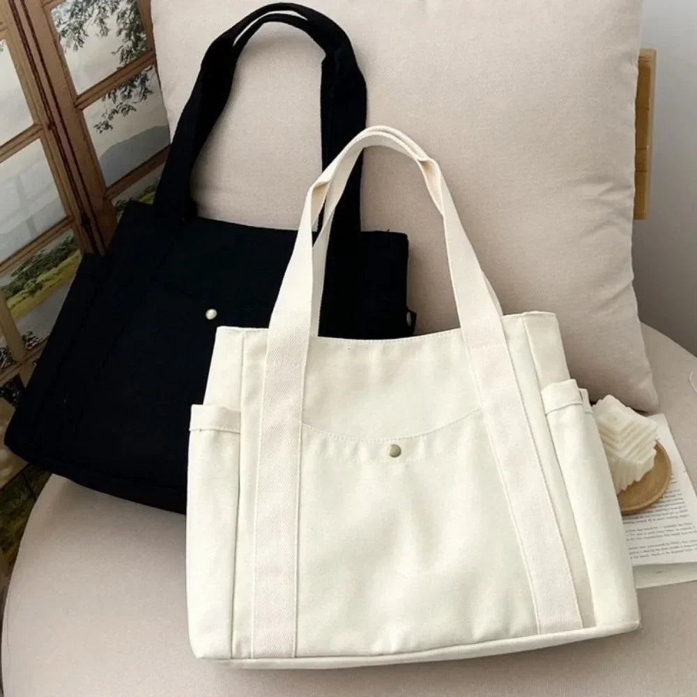 Canvas Commuter Tote Bag - College Book Carry