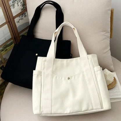 Canvas Commuter Tote Bag - College Book Carry