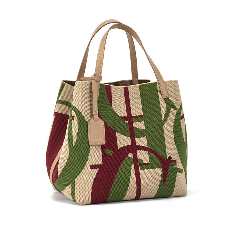 Handwoven Bucket Handbag - Large Capacity Design