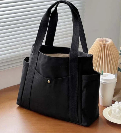 Canvas Commuter Tote Bag - College Book Carry