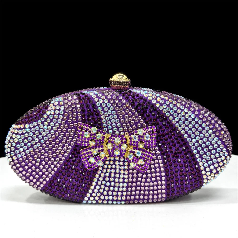 Sparkling Top Handle Evening Bag - Diamond Accent