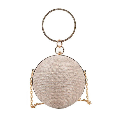 Metal Ring Evening Bag - Round Ball Clutch