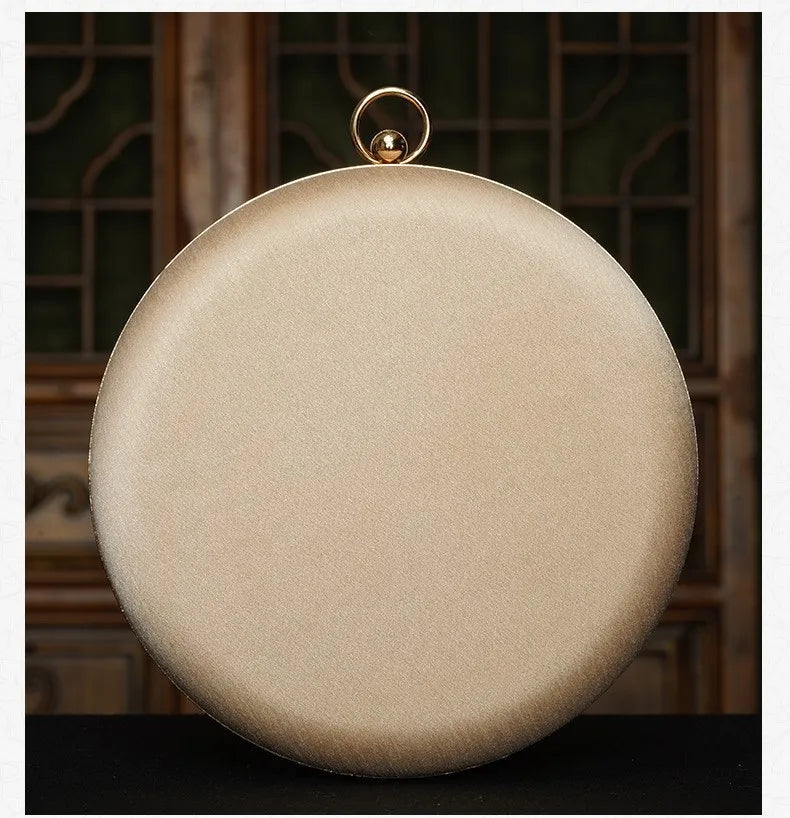 Embroidered Round Mini Bag - Classical Chinese Style