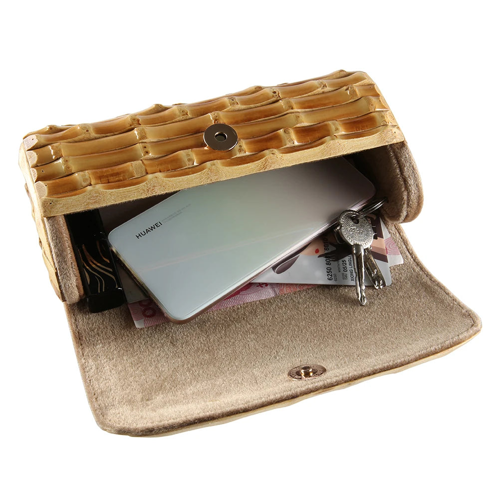 Handmade Bamboo Rattan Evening Clutch Bag