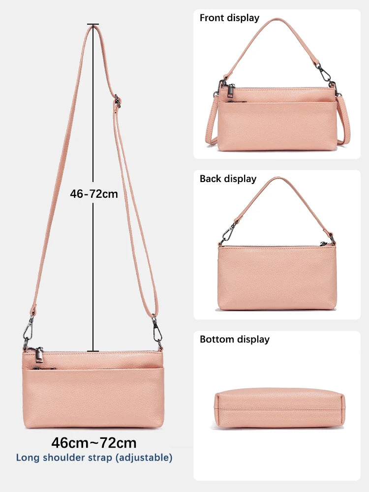 Zency 8 color Genuine Leather Shoulder Bag Handbag Women Small Crossbody Bag Sac a Main 100% Fashion Ladies Pouch Bag 2025