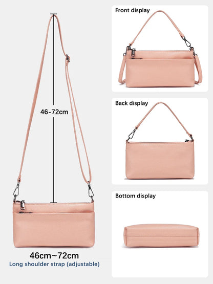 Zency 8 color Genuine Leather Shoulder Bag Handbag Women Small Crossbody Bag Sac a Main 100% Fashion Ladies Pouch Bag 2025