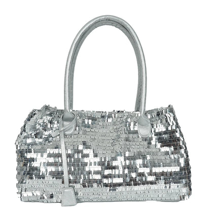 Sequined Underarm Evening Tote - Large Capacity