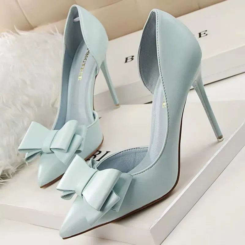 Bow Knot Pointed Toe Stiletto Pumps