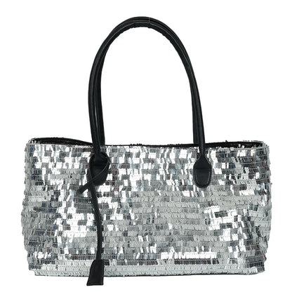 Sequined Underarm Evening Tote - Large Capacity