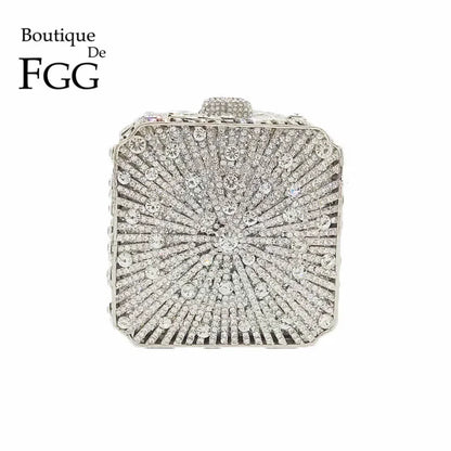 Crystal Minaudiere Box Clutch - Bridal Occasion