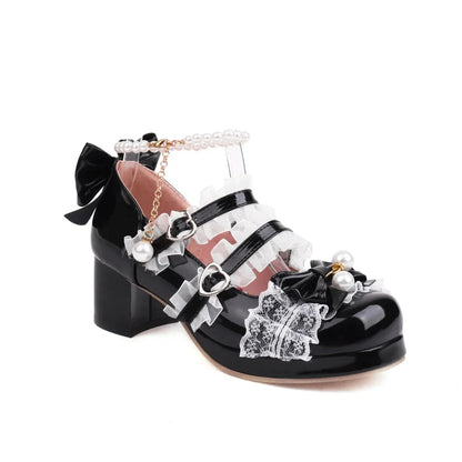 Strawberry Bow Mary Jane Pumps