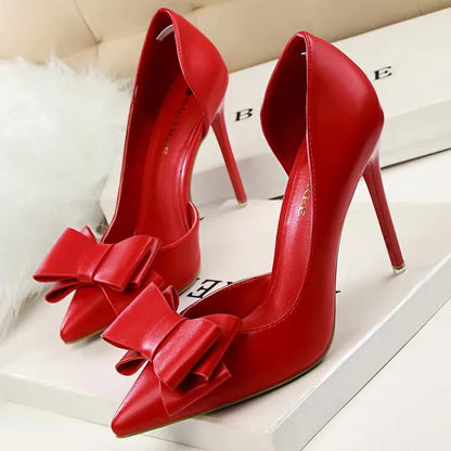Bow Knot Pointed Toe Stiletto Pumps