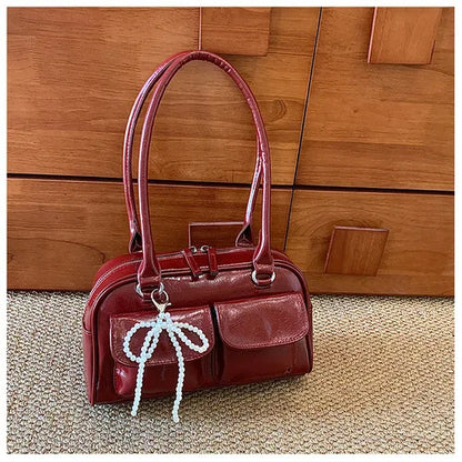 Burgundy Work Tote Shoulder Bag - Commuter Classic