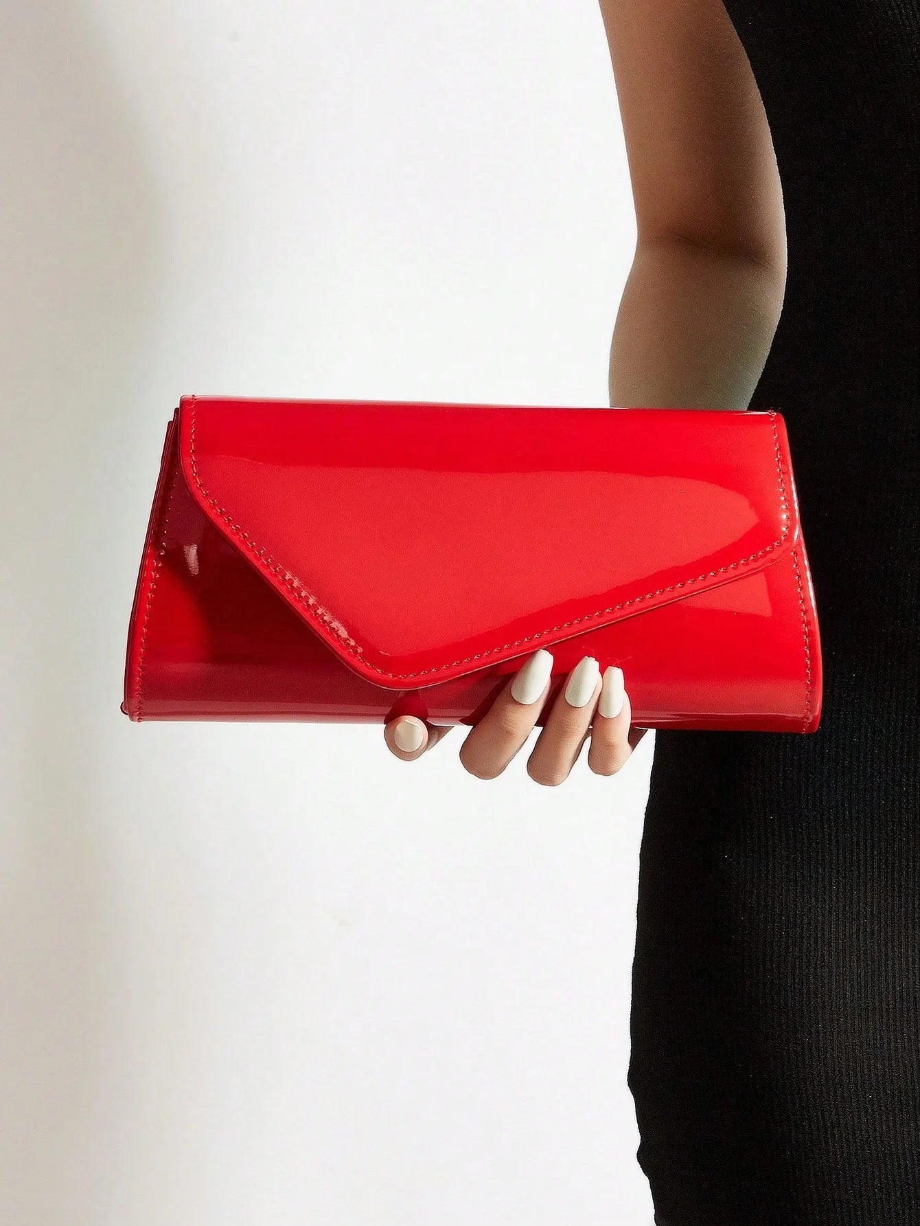 Textured Solid Color Crossbody Clutch Bag