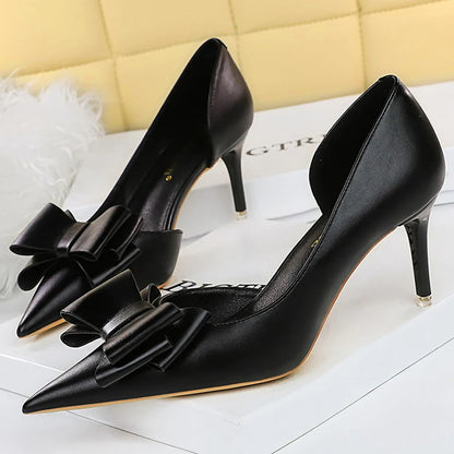 Bow Knot Pointed Toe Stiletto Pumps