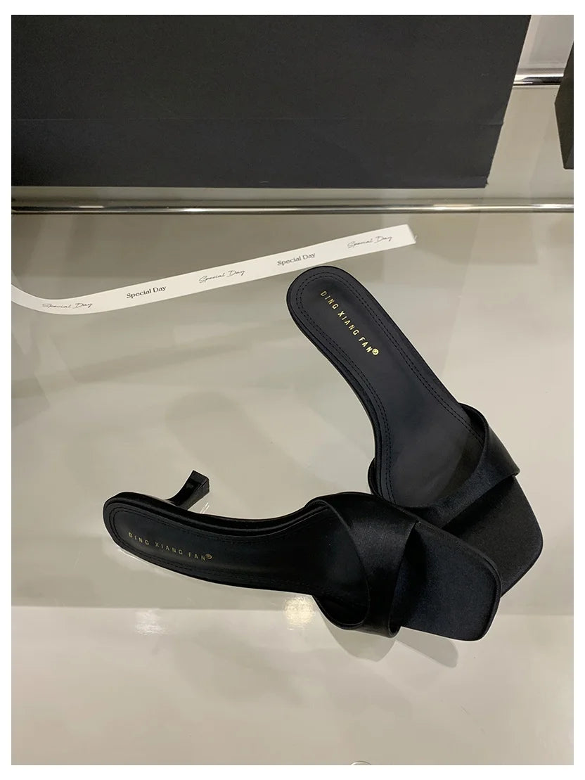 Patent Leather Open-Toe Mule Slide Heels
