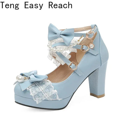 Strawberry Bow Mary Jane Pumps