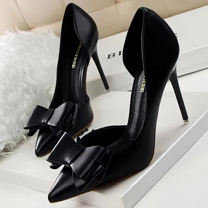 Bow Knot Pointed Toe Stiletto Pumps