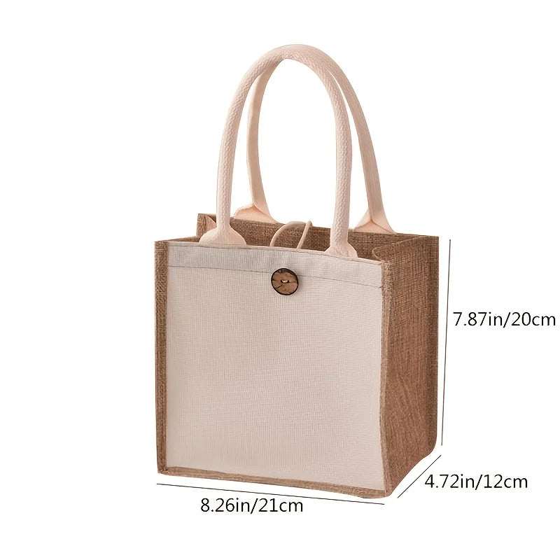 Vertical Linen Tote Bag - Minimal Shopping Carry