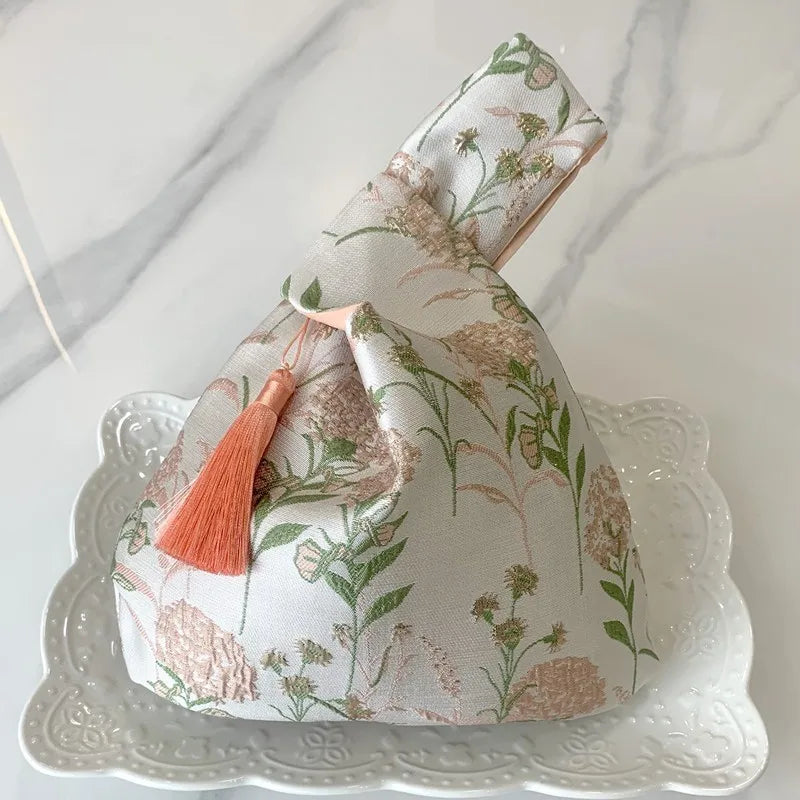 Chinese Embroidered Clutch Bag - Retro Square Silhouette