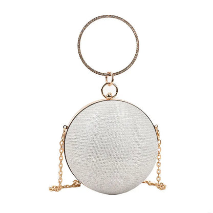 Metal Ring Evening Bag - Round Ball Clutch
