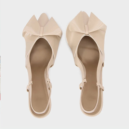 Patent Bow Slingback Stiletto Heels
