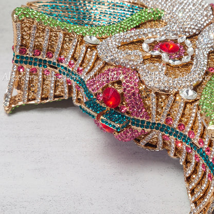 Swan Rhinestone Evening Clutch - Boutique Statement