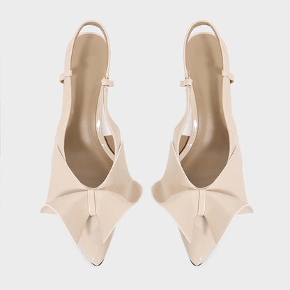 Patent Bow Slingback Stiletto Heels