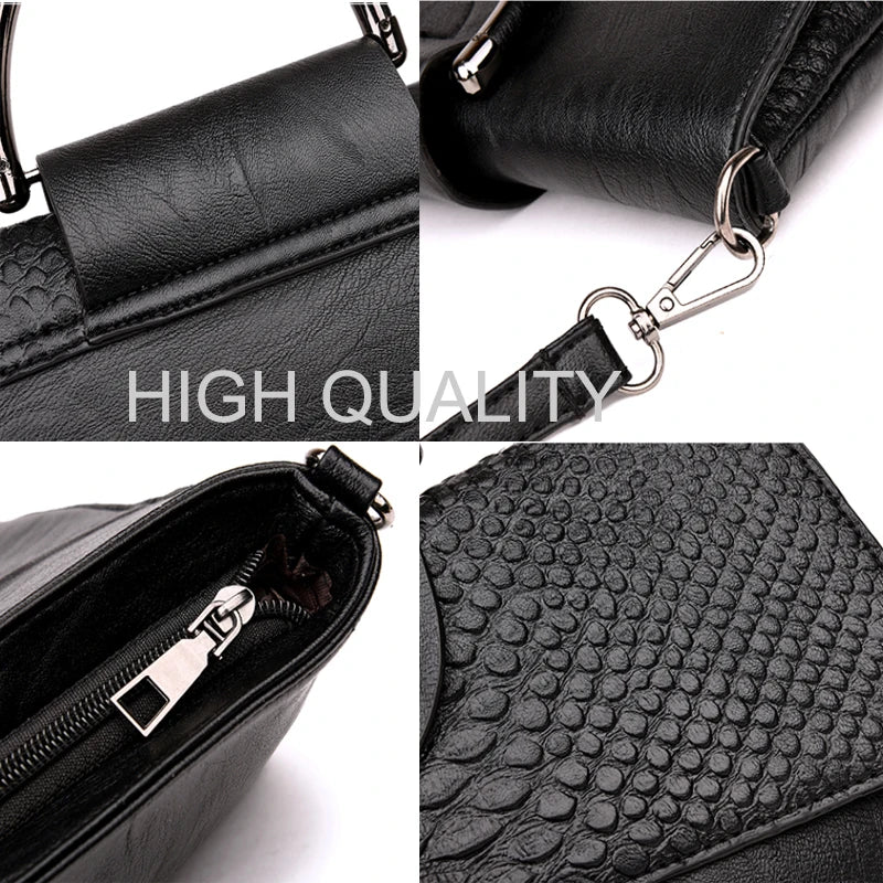 Alligator-Pattern Crossbody Clutch Bag