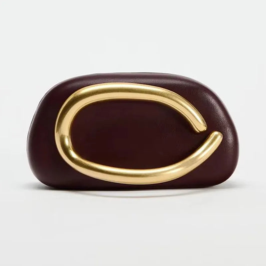 Gold Metal Box Evening Clutch Bag