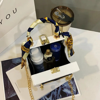 Structured Leather Party Box Bag - Hip-Hop Edge