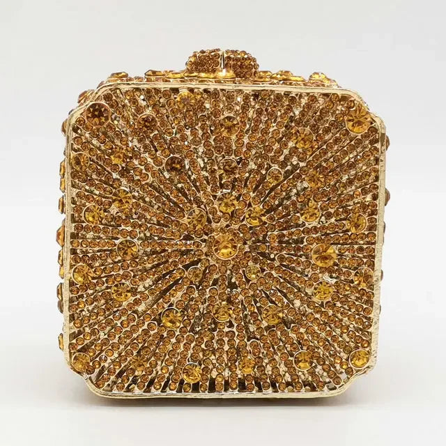 Crystal Minaudiere Box Clutch - Bridal Occasion