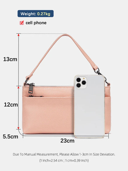 Zency 8 color Genuine Leather Shoulder Bag Handbag Women Small Crossbody Bag Sac a Main 100% Fashion Ladies Pouch Bag 2025