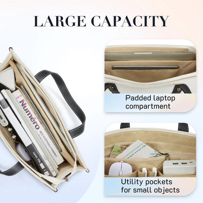 15.6 Inch Canvas Laptop Tote Bag - Work and Travel