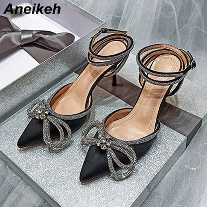 Crystal Butterfly Knot Pointed Toe Pumps